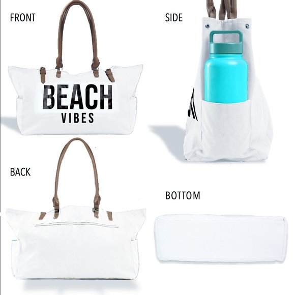 KEHO "Beach Vibes" Beach Bag (White) - Picture 6 of 12
